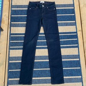 Paige Skyline Skinny High Waisted Dark Blue Jeans Size 24